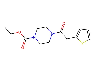 Ethyl 4-(2-thiophen-2-ylacetyl)piperazine-1-carboxylate structure