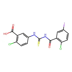 2-Chloro-5-[(2-chloro-5-iodobenzoyl)carbamothioylamino]benzoic acid structure