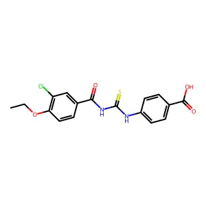 4-({[(3-Chloro-4-ethoxyphenyl)carbonyl]carbamothioyl}amino)benzoic acid structure