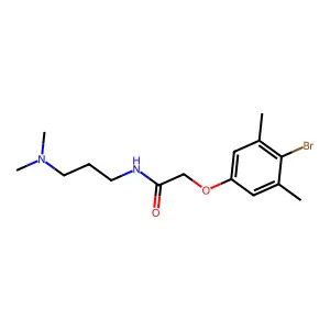 2-(4-bromo-3,5-dimethylphenoxy)-N-[3-(dimethylamino)propyl]acetamide structure