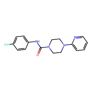 N-(4-fluorophenyl)-4-(pyridin-2-yl)piperazine-1-carboxamide structure