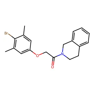 2-(4-bromo-3,5-dimethylphenoxy)-1-(3,4-dihydro-1H-isoquinolin-2-yl)ethanone structure