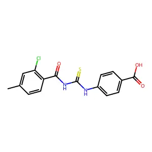 4-({[(2-Chloro-4-methylphenyl)carbonyl]carbamothioyl}amino)benzoic acid structure