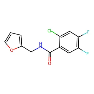 2-chloro-4,5-difluoro-N-(furan-2-ylmethyl)benzamide structure