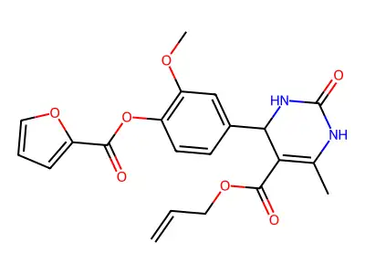 prop-2-en-1-yl 4-[4-(furan-2-carbonyloxy)-3-methoxyphenyl]-6-methyl-2-oxo-1,2,3,4-tetrahydropyrimidine-5-carboxylate structure