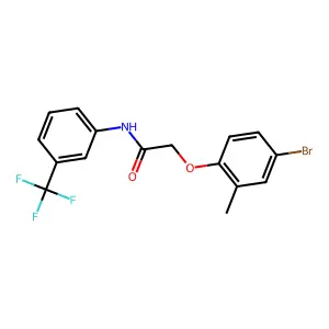 2-(4-bromo-2-methylphenoxy)-N-[3-(trifluoromethyl)phenyl]acetamide structure