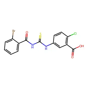 5-({[(2-Bromophenyl)carbonyl]carbamothioyl}amino)-2-chlorobenzoic acid structure