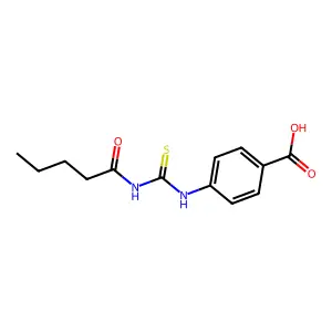 4-[(Pentanoylcarbamothioyl)amino]benzoic acid structure