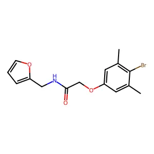 2-(4-bromo-3,5-dimethylphenoxy)-N-(furan-2-ylmethyl)acetamide structure