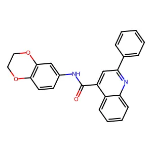N-(2,3-dihydro-1,4-benzodioxin-6-yl)-2-phenylquinoline-4-carboxamide structure