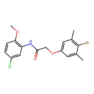2-(4-bromo-3,5-dimethylphenoxy)-N-(5-chloro-2-methoxyphenyl)acetamide structure