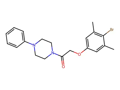 2-(4-Bromo-3,5-dimethylphenoxy)-1-(4-phenylpiperazin-1-yl)ethanone structure
