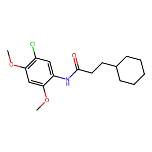 N-(5-chloro-2,4-dimethoxyphenyl)-3-cyclohexylpropanamide structure