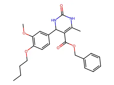 benzyl 4-(4-butoxy-3-methoxyphenyl)-6-methyl-2-oxo-1,2,3,4-tetrahydropyrimidine-5-carboxylate structure
