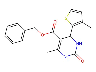 benzyl 6-methyl-4-(3-methylthiophen-2-yl)-2-oxo-1,2,3,4-tetrahydropyrimidine-5-carboxylate structure