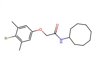 2-(4-bromo-3,5-dimethylphenoxy)-N-cyclooctylacetamide structure