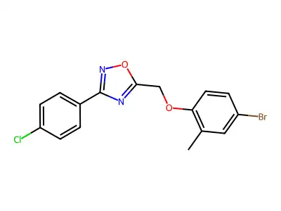 5-[(4-Bromo-2-methylphenoxy)methyl]-3-(4-chlorophenyl)-1,2,4-oxadiazole structure