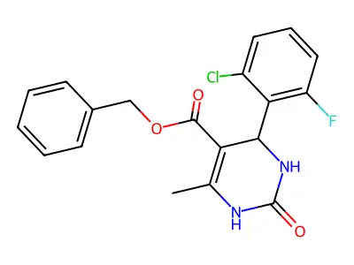 benzyl 4-(2-chloro-6-fluorophenyl)-6-methyl-2-oxo-1,2,3,4-tetrahydropyrimidine-5-carboxylate structure