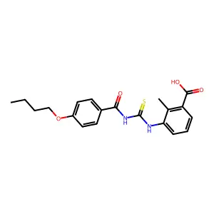3-(3-(4-Butoxybenzoyl)thioureido)-2-methylbenzoic acid structure