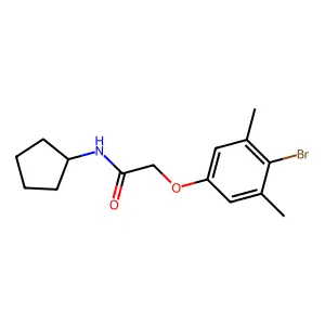 2-(4-bromo-3,5-dimethylphenoxy)-N-cyclopentylacetamide structure