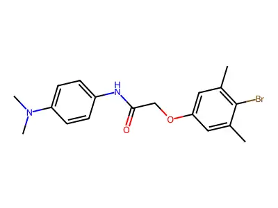 2-(4-bromo-3,5-dimethylphenoxy)-N-[4-(dimethylamino)phenyl]acetamide structure
