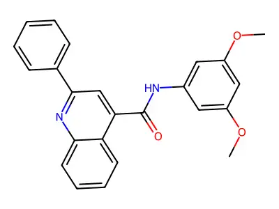 N-(3,5-dimethoxyphenyl)-2-phenylquinoline-4-carboxamide structure