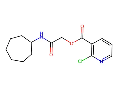 (Cycloheptylcarbamoyl)methyl 2-chloropyridine-3-carboxylate structure