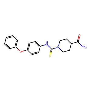 1-[(4-Phenoxyphenyl)carbamothioyl]piperidine-4-carboxamide structure
