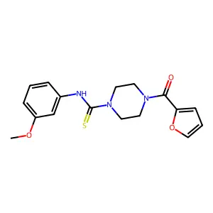 4-(furan-2-carbonyl)-N-(3-methoxyphenyl)piperazine-1-carbothioamide structure