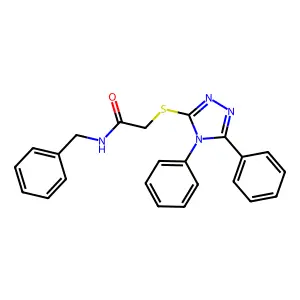 N-benzyl-2-[(4,5-diphenyl-4H-1,2,4-triazol-3-yl)sulfanyl]acetamide structure