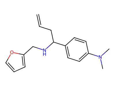 4-[(1R)-1-(furan-2-ylmethylamino)but-3-enyl]-N,N-dimethylaniline structure