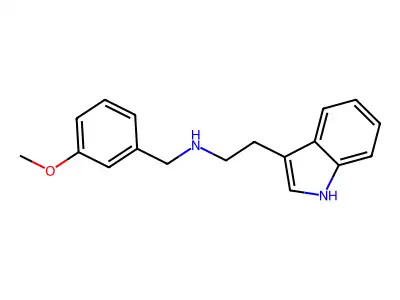 2-(1H-indol-3-yl)ethyl-[(3-methoxyphenyl)methyl]azanium structure