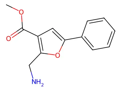 2-Aminomethyl-5-phenyl-furan-3-carboxylic acid methyl ester structure