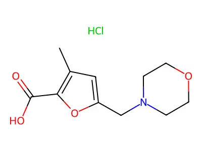 3-Methyl-5-morpholin-4-ylmethyl-furan-2-carboxylic acid hydrochloride structure