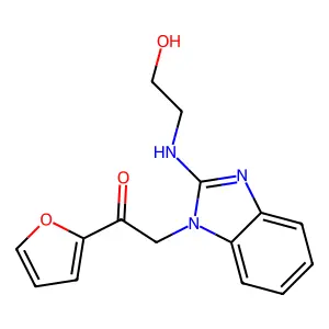 1-Furan-2-yl-2-[2-(2-hydroxy-ethylamino)-benzoimidazol-1-yl]-ethanone structure