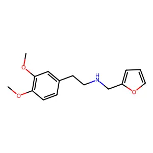 2-(3,4-Dimethoxyphenyl)ethyl-(furan-2-ylmethyl)azanium structure