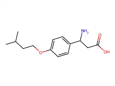 (3R)-3-amino-3-[4-(3-methylbutoxy)phenyl]propanoic acid structure
