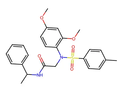 2-{2,4-dimethoxy[(4-methylphenyl)sulfonyl]anilino}-N-(1-phenylethyl)acetamide structure