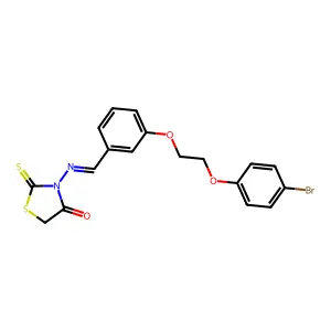 3-[({3-[2-(4-Bromophenoxy)ethoxy]phenyl}methylidene)amino]-2-sulfanylidene-1,3-thiazolidin-4-one structure