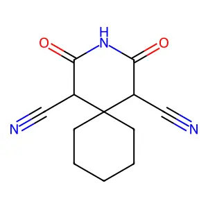 2,4-Dioxo-3-azaspiro(5.5)undecane-1,5-dicarbonitrile structure