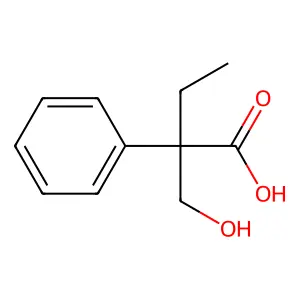 2-(Hydroxymethyl)-2-phenylbutanoic acid structure