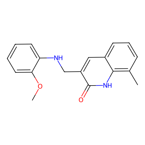3-{[(2-methoxyphenyl)amino]methyl}-8-methylquinolin-2(1H)-one structure
