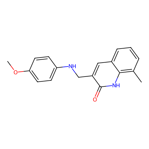 3-{[(4-methoxyphenyl)amino]methyl}-8-methylquinolin-2(1H)-one structure