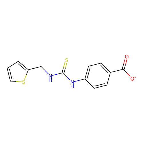 4-[(Sulfanyl{[(thiophen-2-yl)methyl]imino}methyl)amino]benzoate structure