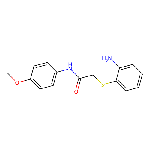 2-(2-aminophenyl)sulfanyl-N-(4-methoxyphenyl)acetamide structure