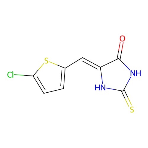 5-[(5-Chlorothiophen-2-yl)methylidene]-2-sulfanylideneimidazolidin-4-one structure