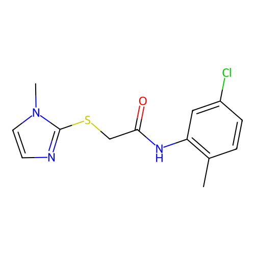 N-(5-chloro-2-methylphenyl)-2-[(1-methyl-1H-imidazol-2-yl)sulfanyl]acetamide structure