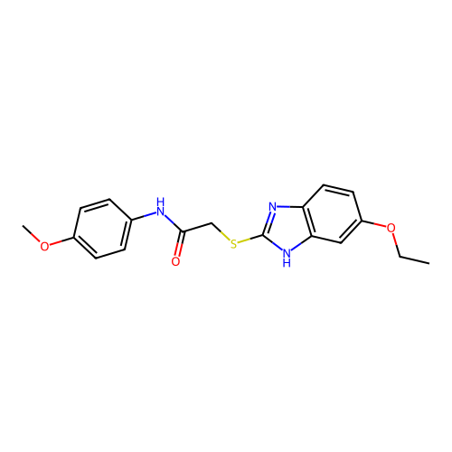 2-[(5-ethoxy-1H-benzimidazol-2-yl)sulfanyl]-N-(4-methoxyphenyl)acetamide structure