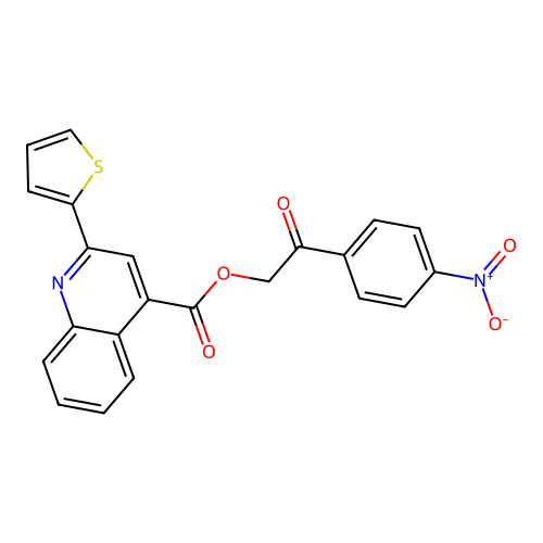 2-(4-Nitrophenyl)-2-oxoethyl 2-(thiophen-2-yl)quinoline-4-carboxylate structure
