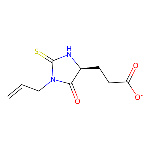 3-[(4S)-5-oxo-1-prop-2-enyl-2-sulfanylidene-imidazolidin-4-yl]propanoate structure